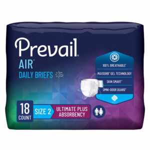 Prevail® Air™ Daily Briefs, Size 2, 18 per bag